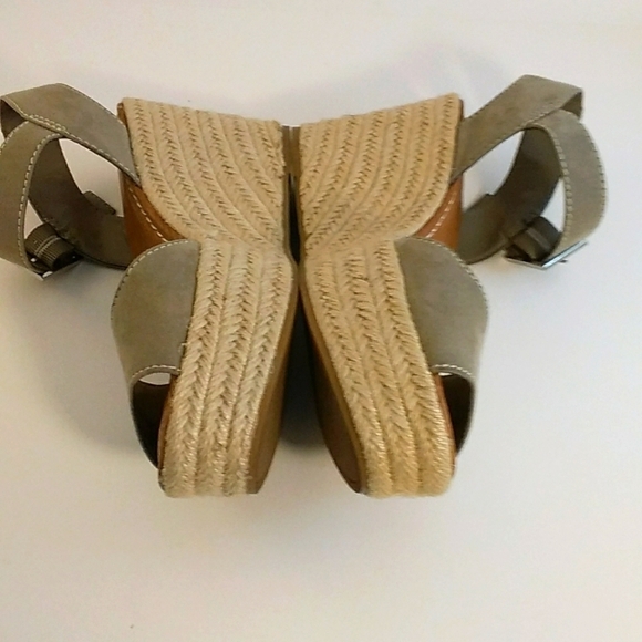 Sam Edelman Circus Gray Suede Delalah Epadrille Wedges Ankle Strap Sandals Sz 8 - Picture 7 of 12